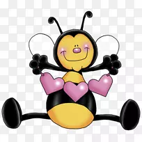 蜜蜂心脏大黄蜂夹艺术-蜜蜂