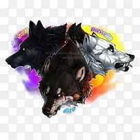 狗画黑狼数码艺术-狗