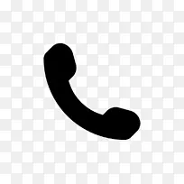 黑色电话呼叫符号标志-符号