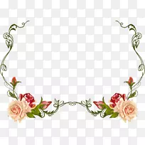 花园玫瑰画框水彩画花卉