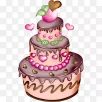 生日蛋糕祝你生日快乐贺卡和便条祝福-生日