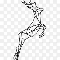 几何马鹿几何形状画鹿