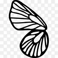 蝴蝶画着色书线艺术剪贴画-蝴蝶