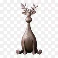 驯鹿陶瓷工艺品-鹿