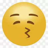 微笑表情符号亲吻电脑图标-微笑