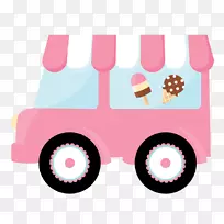 冰淇淋锥冰淇淋车夹艺术-冰淇淋