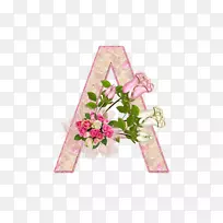 花卉设计字母花解耦页字母表-花