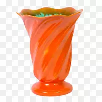 花瓶陶瓷陶器橙色设计组，LLC-花瓶