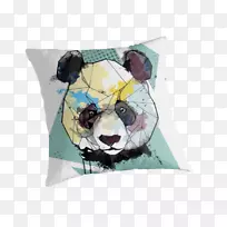 大熊猫熊水彩画艺术熊