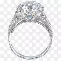 订婚戒指，结婚戒指，蓝宝石戒指