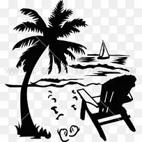 沙滩椅画夹艺术-沙滩