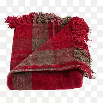 红色羊毛天鹅绒毛毯颜色