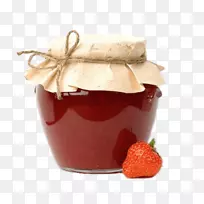 原木摄影草莓罐水果蜜饯-草莓