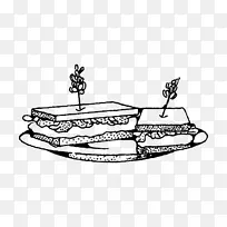 潜艇三明治早餐三明治火腿奶酪三明治剪贴画