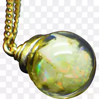 蛋白石玻璃体珠宝珠魅力和吊坠-玻璃