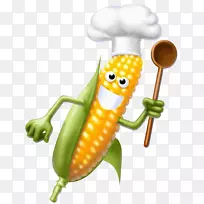 玉米上的玉米蔬菜剪贴画-蔬菜