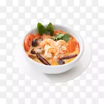 汤姆-云泰国菜热酸汤亚洲菜青菜咖喱-菜单