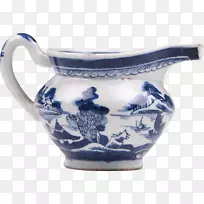罐蓝白色陶器杯