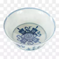 陶瓷碗蓝白陶玻璃钴蓝玻璃