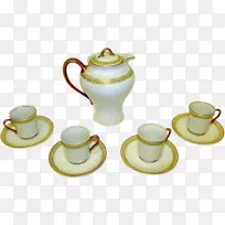 咖啡杯，茶壶，茶托，瓷茶壶，茶壶