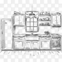 厨房用具绘制厨房柜-厨房