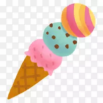 冰淇淋圆锥形牛奶面饼-冰淇淋