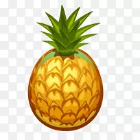 菠萝汁水果素描-菠萝