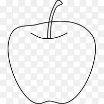 苹果黑白剪贴画-苹果