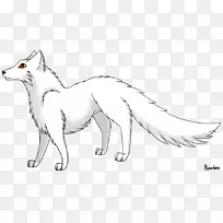 北极狐红狐灰狼线艺术北极狐