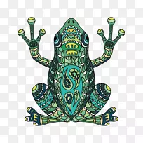 澳洲绿树蛙纹身蓝色毒蛙