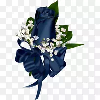 蓝色玫瑰花紫色剪贴画-花
