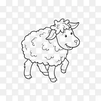 绵羊着色书绘图-绵羊