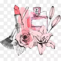 花卉设计化妆品香水素描艺术香水