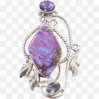 紫水晶魅力和吊坠胸针体饰.珠宝