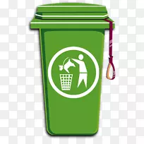 垃圾桶和废纸篮，回收箱，绿色垃圾箱