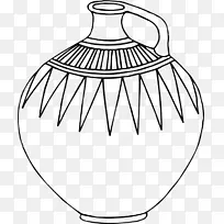 线条艺术画花瓶夹艺术花瓶