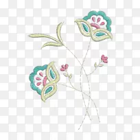 刺绣花瓣花卉设计