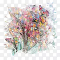 水彩画插花艺术