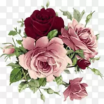 旧式服装花卉设计玫瑰脱钩花