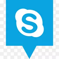 商业社交媒体用计算机图标skype