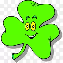 爱尔兰圣帕特里克节三叶草着色书剪贴画-圣帕特里克节