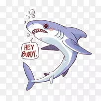 大白鲨绘画剪贴画-鲨鱼