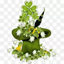 圣帕特里克节花卉设计节日派对圣帕特里克节