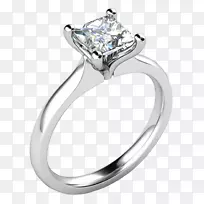 耳环公主切割钻石订婚戒指-钻石