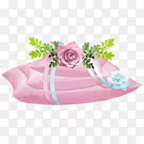 花园玫瑰枕头夹艺术-枕头