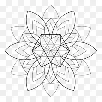 花卉设计图纸单色白色对称设计