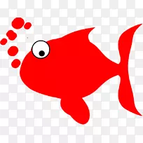 一条鱼，两条鱼，红鱼，蓝鱼剪贴画