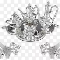 银茶壶白色茶壶