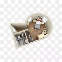 3D平面图演播室公寓房-公寓