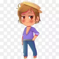 紫智人幼儿剪贴画.紫色